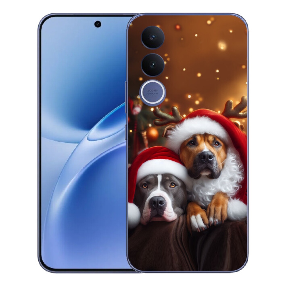 Gelový kryt mmCase na Vivo V70 FE - vánoční psi