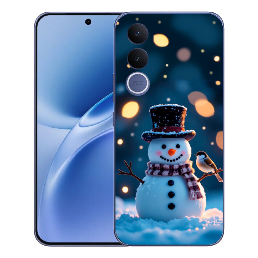 Gelový kryt mmCase na Vivo V70 FE - vánoční sněhulák