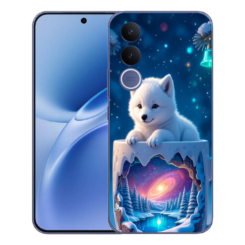 Gelový kryt mmCase na Vivo V70 FE - vánoční štěně