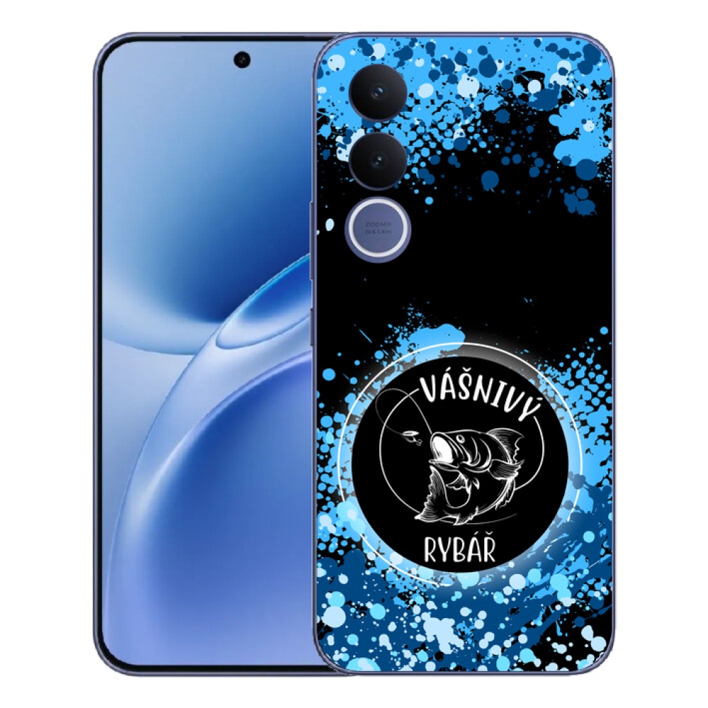 Gelový kryt mmCase na Vivo V70 FE - vášnivý rybář černé pozadí