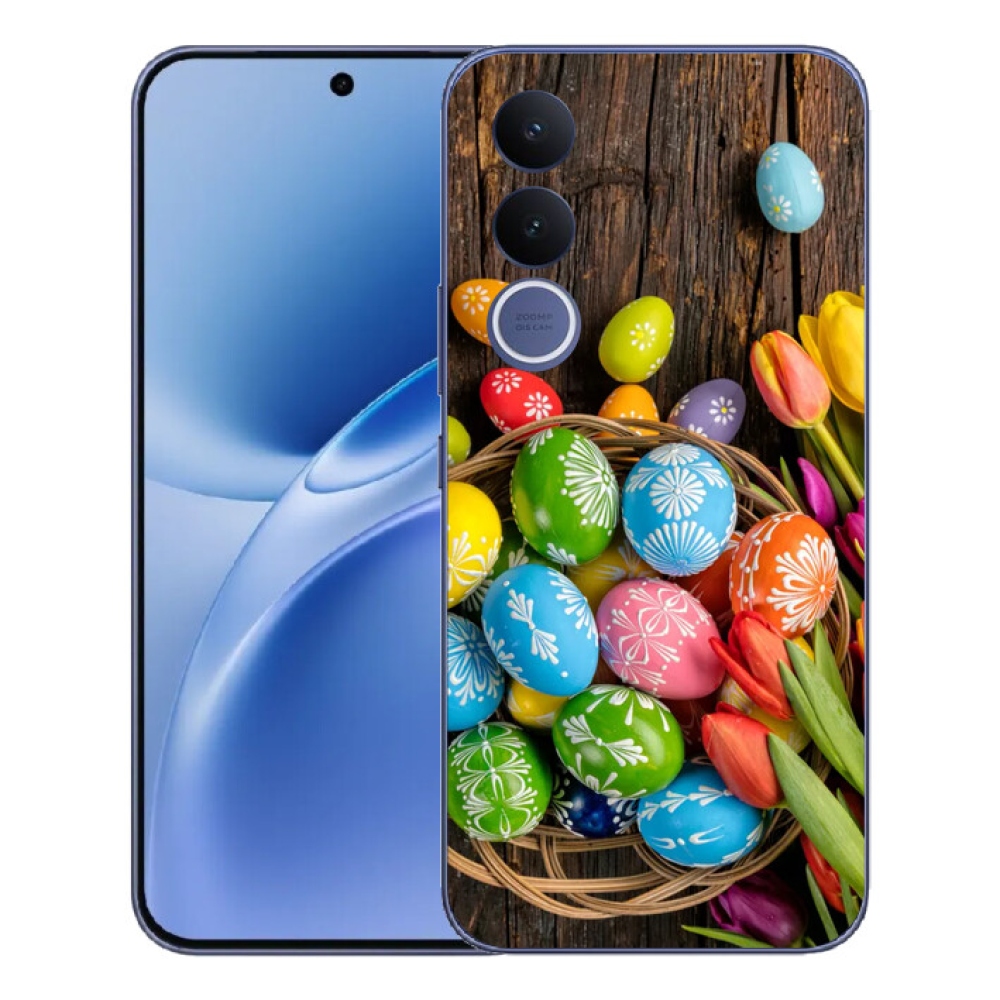 Gelový kryt mmCase na Vivo V70 FE - velikonoční vajíčka