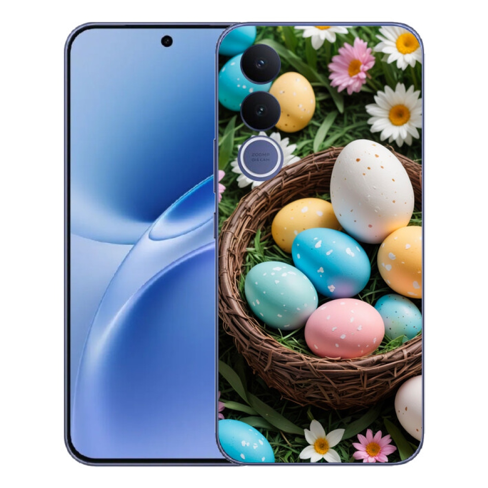 Gelový kryt mmCase na Vivo V70 FE - velikonoční vajíčka 2
