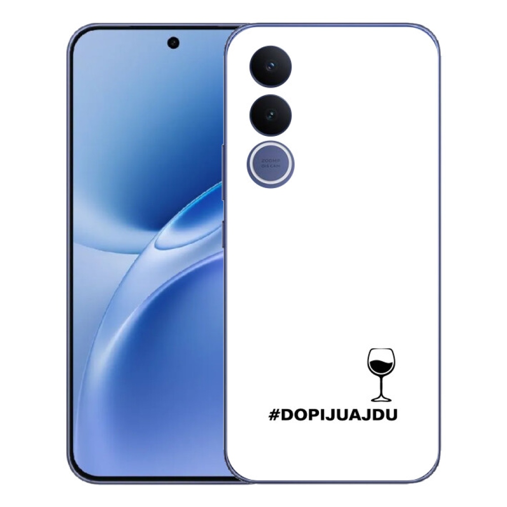 Gelový kryt mmCase na Vivo V70 FE - vinný motiv bílé pozadí
