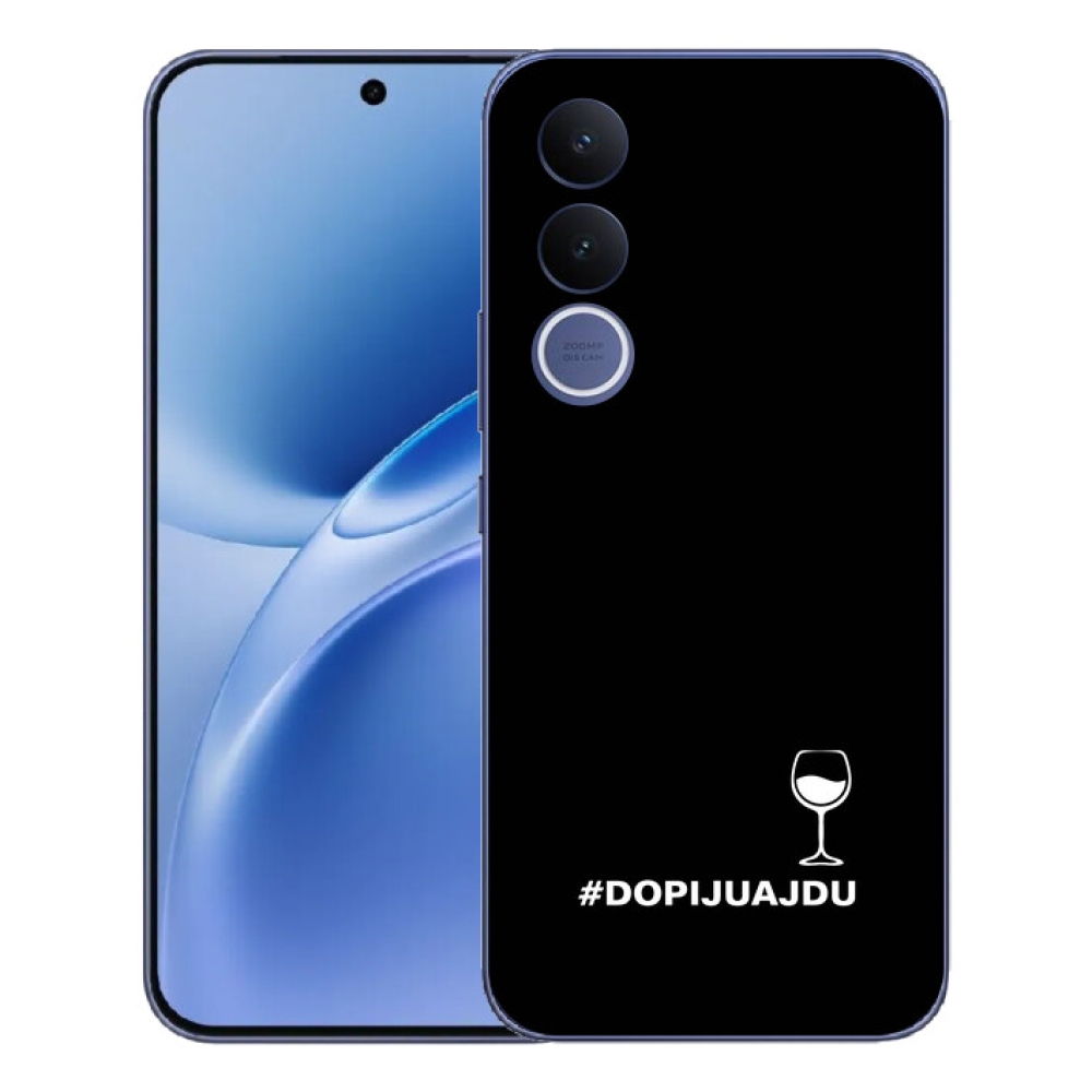Gelový kryt mmCase na Vivo V70 FE - vinný motiv černé pozadí