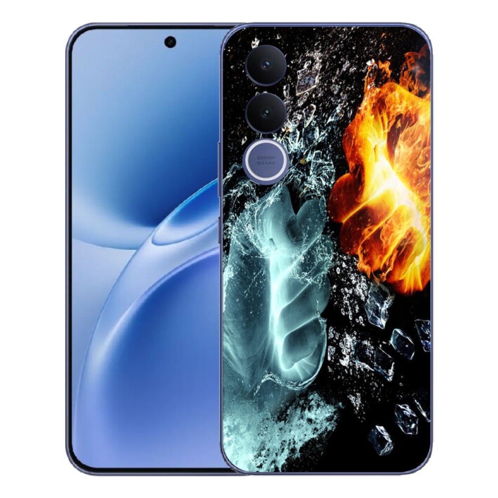 Gelový kryt mmCase na Vivo V70 FE - voda a oheň