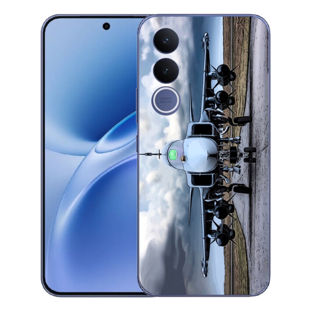 Gelový kryt mmCase na Vivo V70 FE - vojenské letadlo