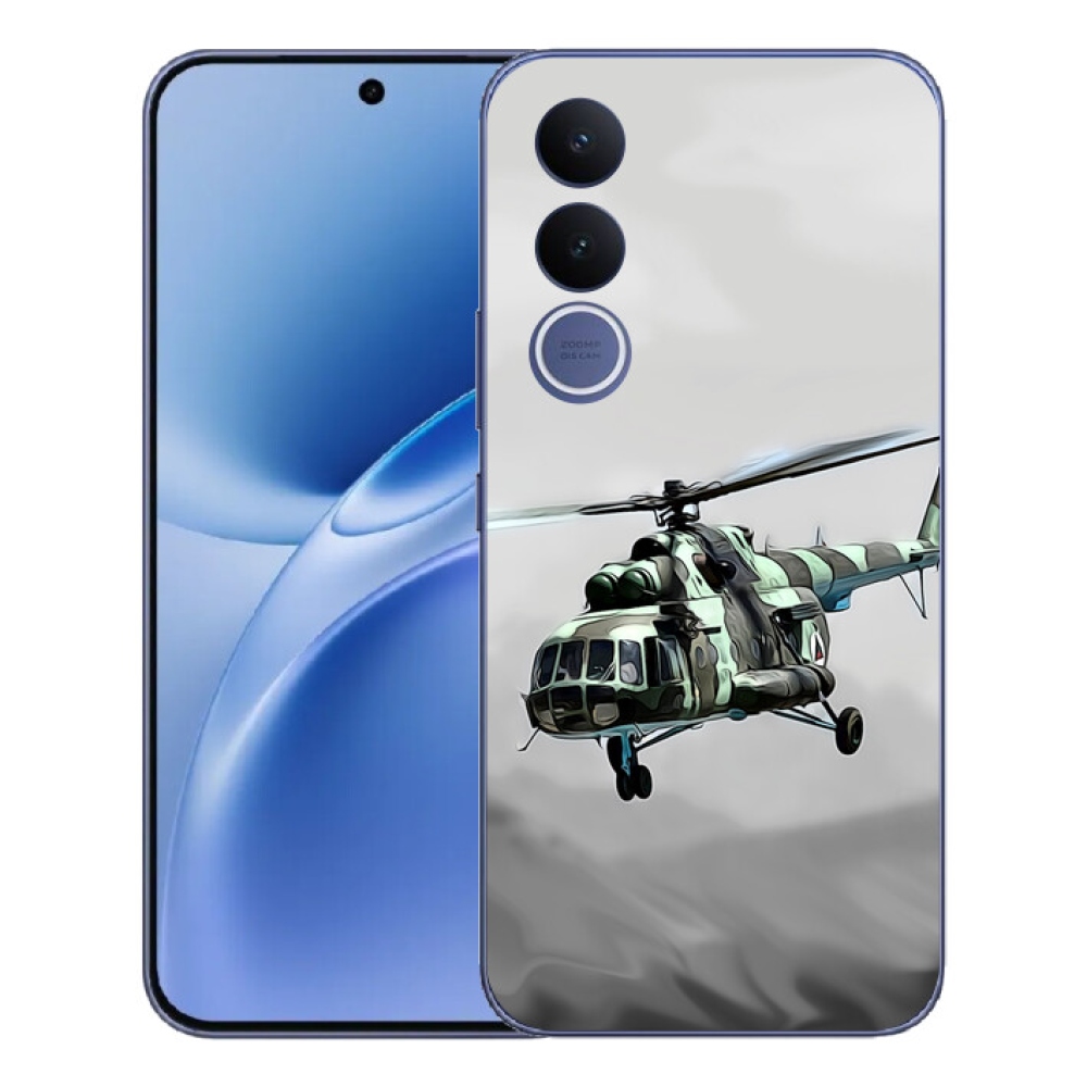 Gelový kryt mmCase na Vivo V70 FE - vojenský vrtulník