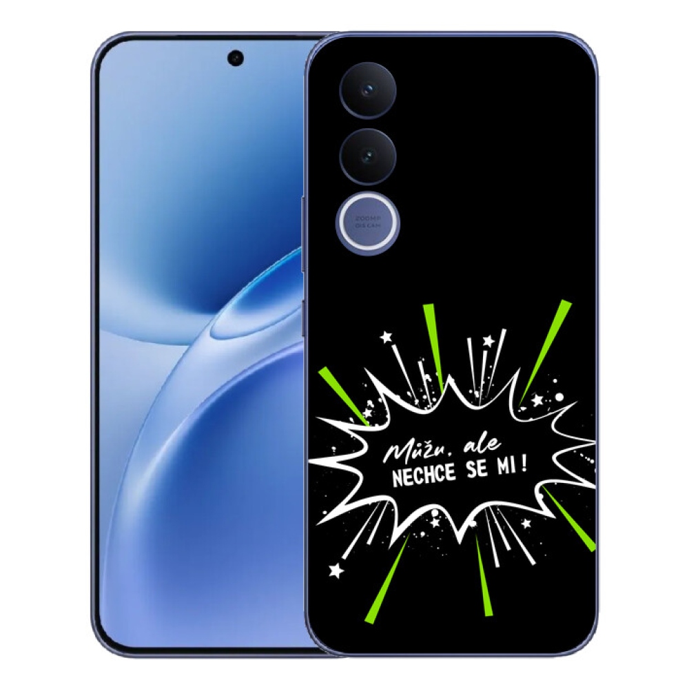 Gelový kryt mmCase na Vivo V70 FE - vtipný text 11 černé pozadí