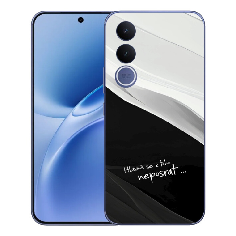 Gelový kryt mmCase na Vivo V70 FE - vtipný text 13 černobílé pozadí