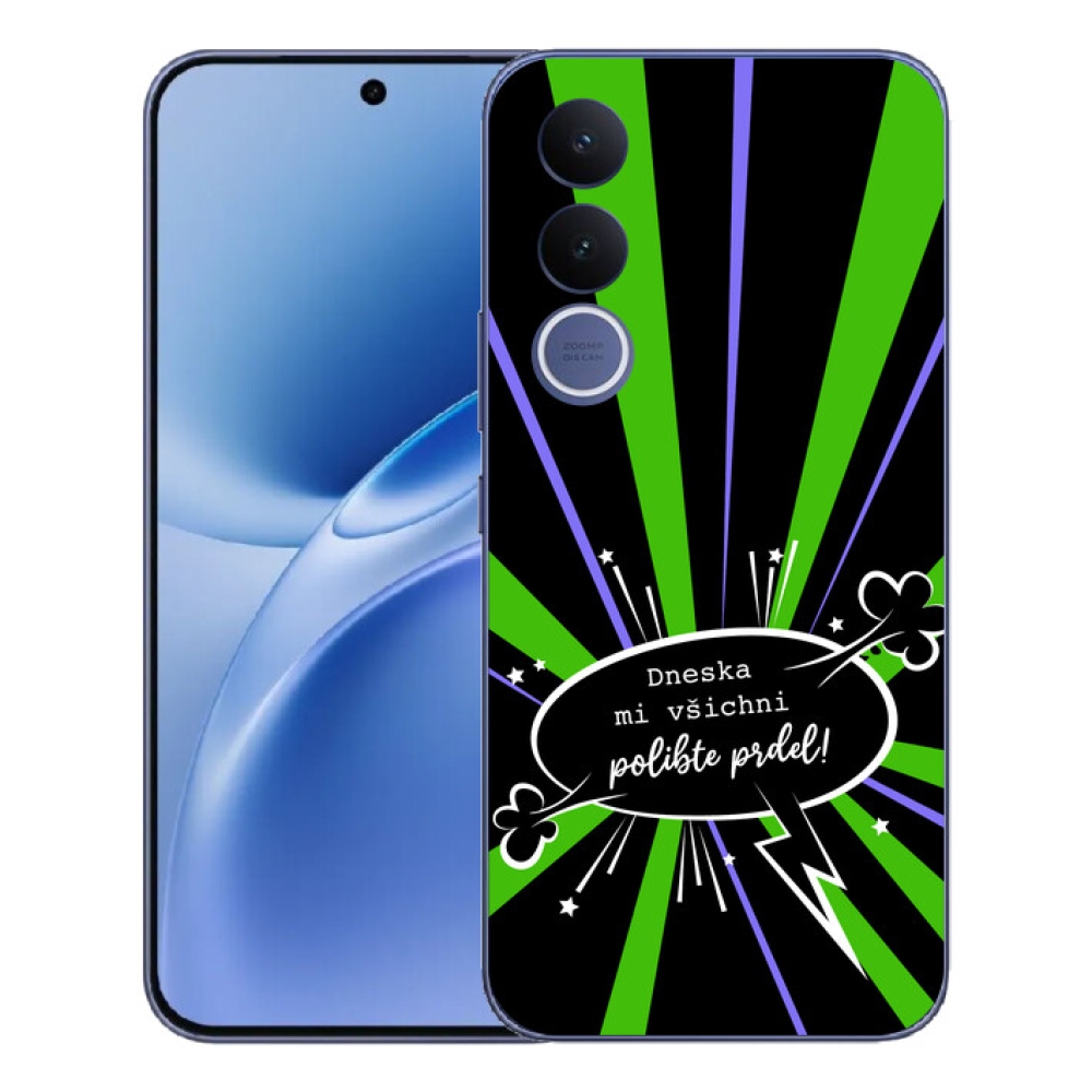 Gelový kryt mmCase na Vivo V70 FE - vtipný text 15 černé pozadí