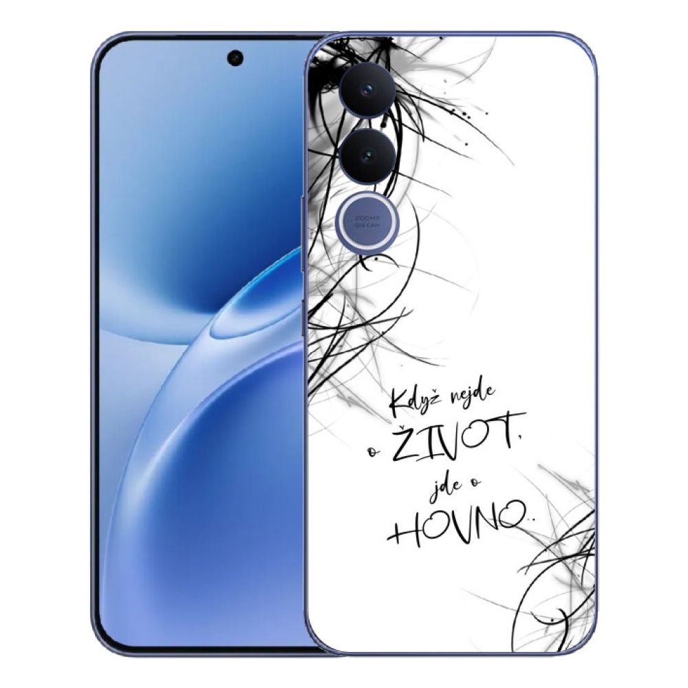 Gelový kryt mmCase na Vivo V70 FE - vtipný text 16 bílé pozadí