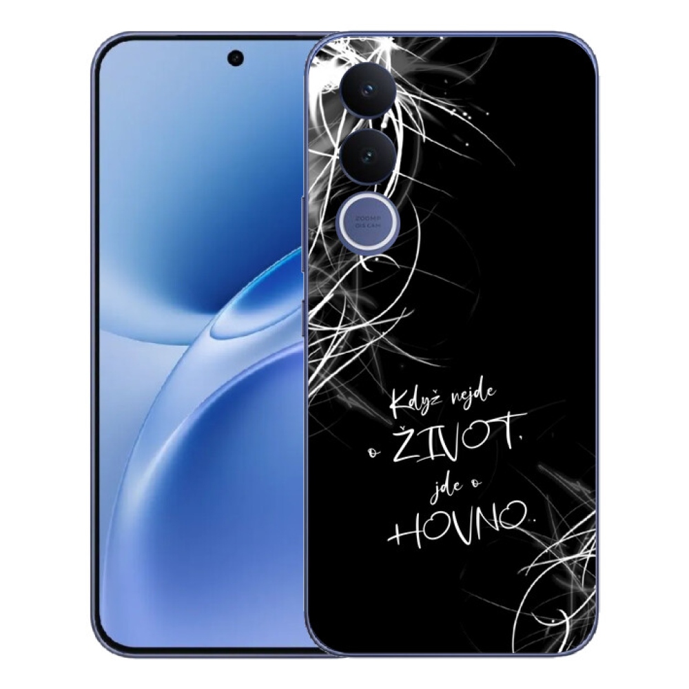 Gelový kryt mmCase na Vivo V70 FE - vtipný text 16 černé pozadí