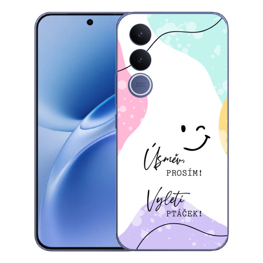 Gelový kryt mmCase na Vivo V70 FE - vtipný text 4 bílé pozadí