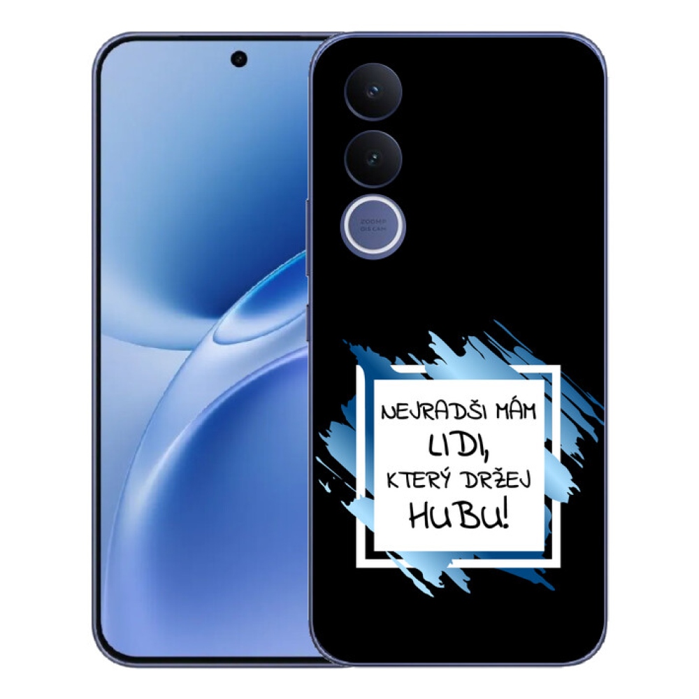 Gelový kryt mmCase na Vivo V70 FE - vtipný text 7 bíločerné pozadí