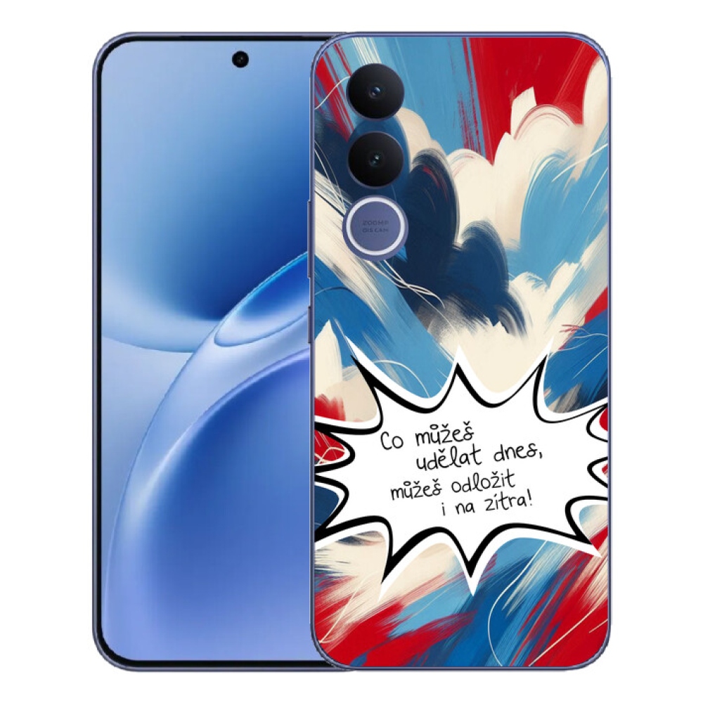Gelový kryt mmCase na Vivo V70 FE - vtipný text 9 bílé pozadí