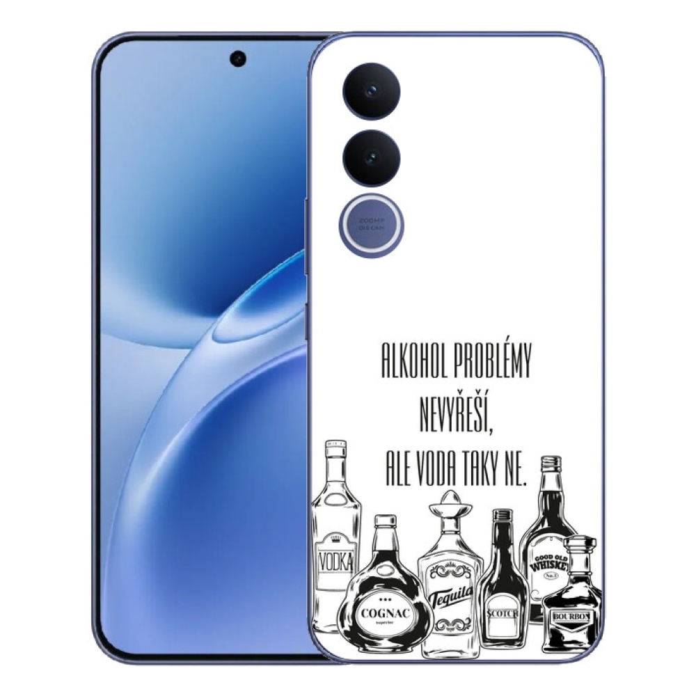 Gelový kryt mmCase na Vivo V70 FE - vtipný text bílé pozadí