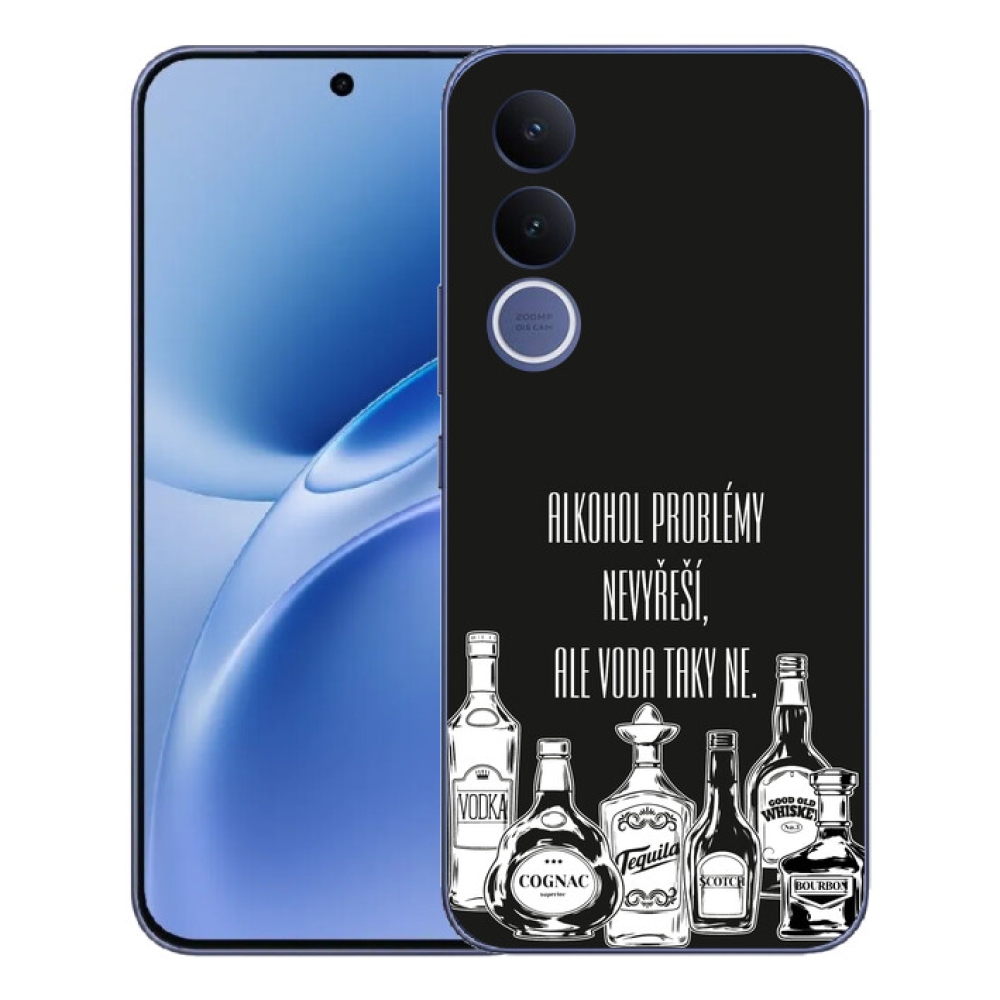 Gelový kryt mmCase na Vivo V70 FE - vtipný text černé pozadí