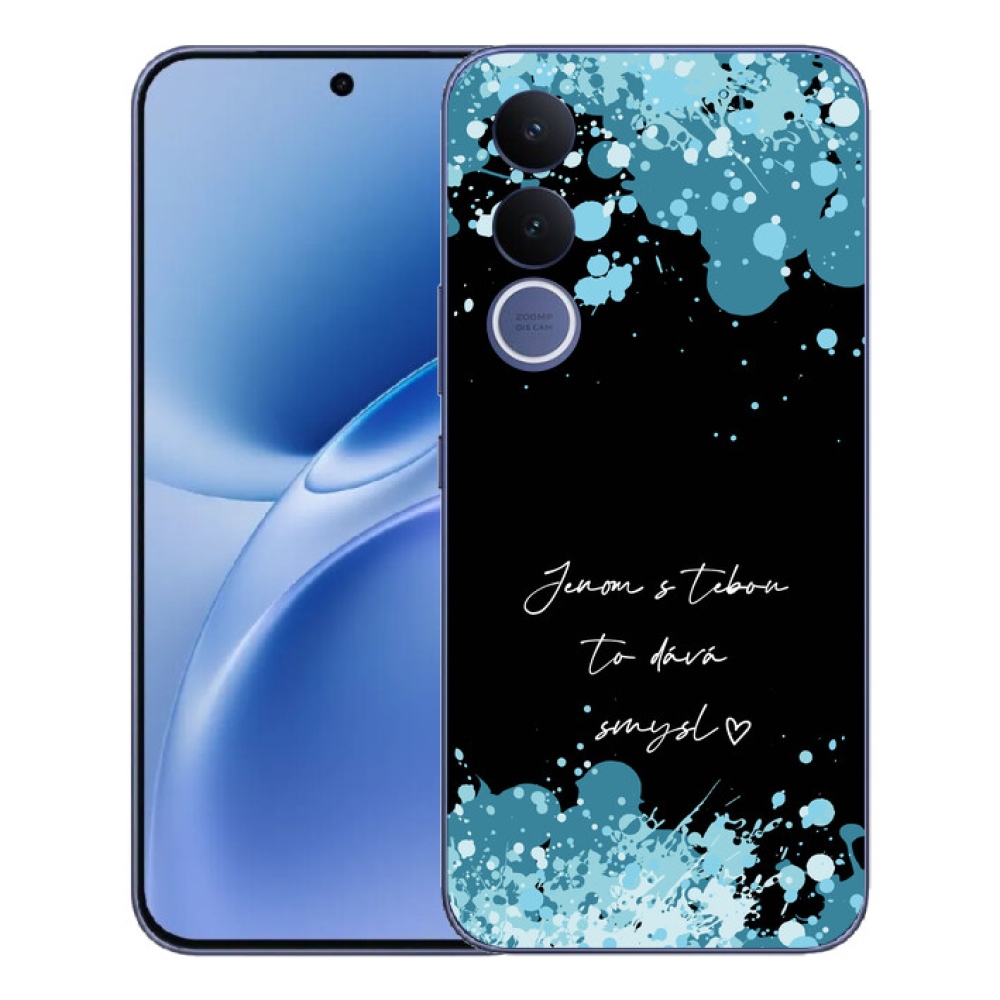 Gelový kryt mmCase na Vivo V70 FE - zamilovaný text černé pozadí