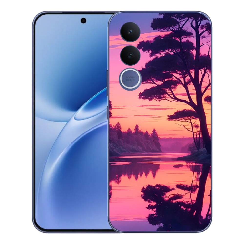 Gelový kryt mmCase na Vivo V70 FE - západ slunce nad jezerem