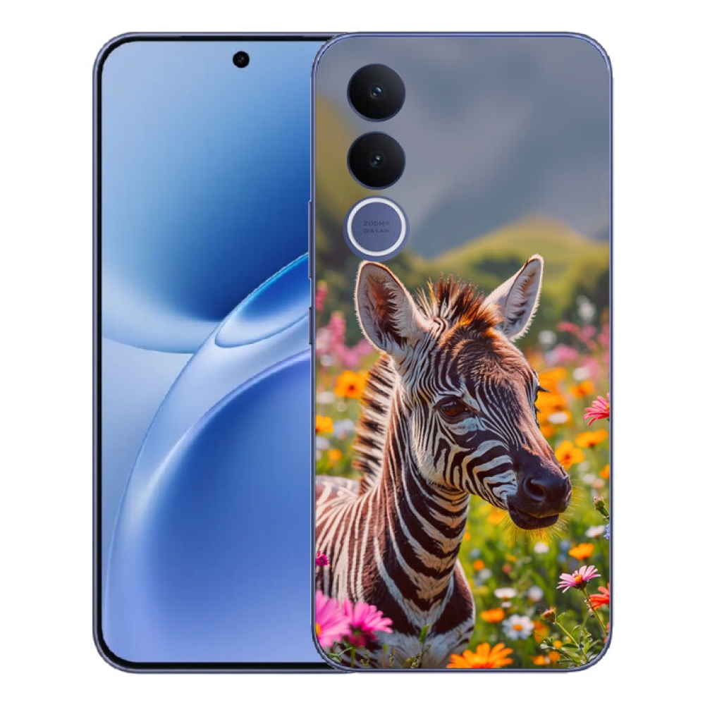 Gelový kryt mmCase na Vivo V70 FE - zebra na louce