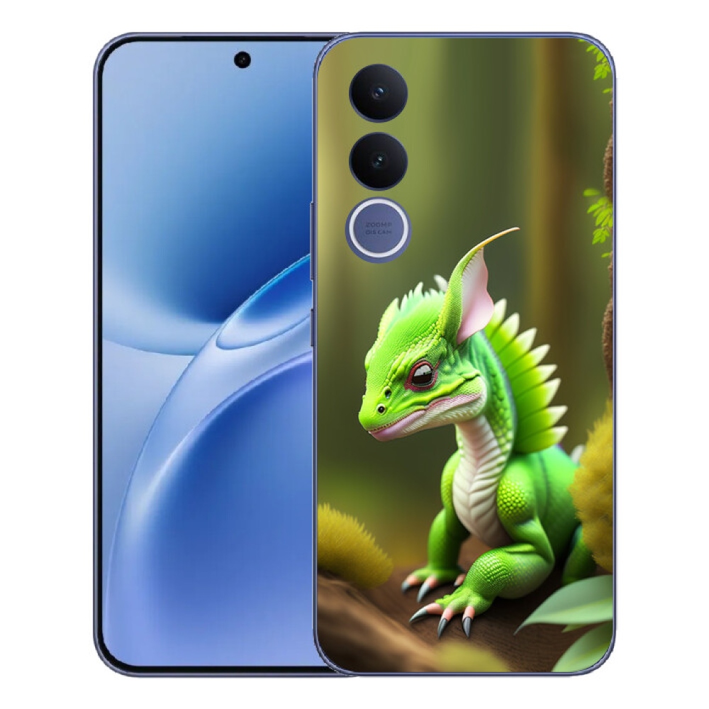 Gelový kryt mmCase na Vivo V70 FE - zelený dráček