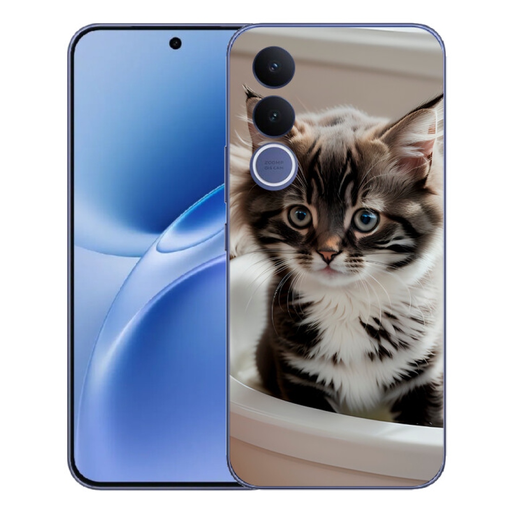 Gelový kryt mmCase na Vivo V70 FE - zvědavé kotě