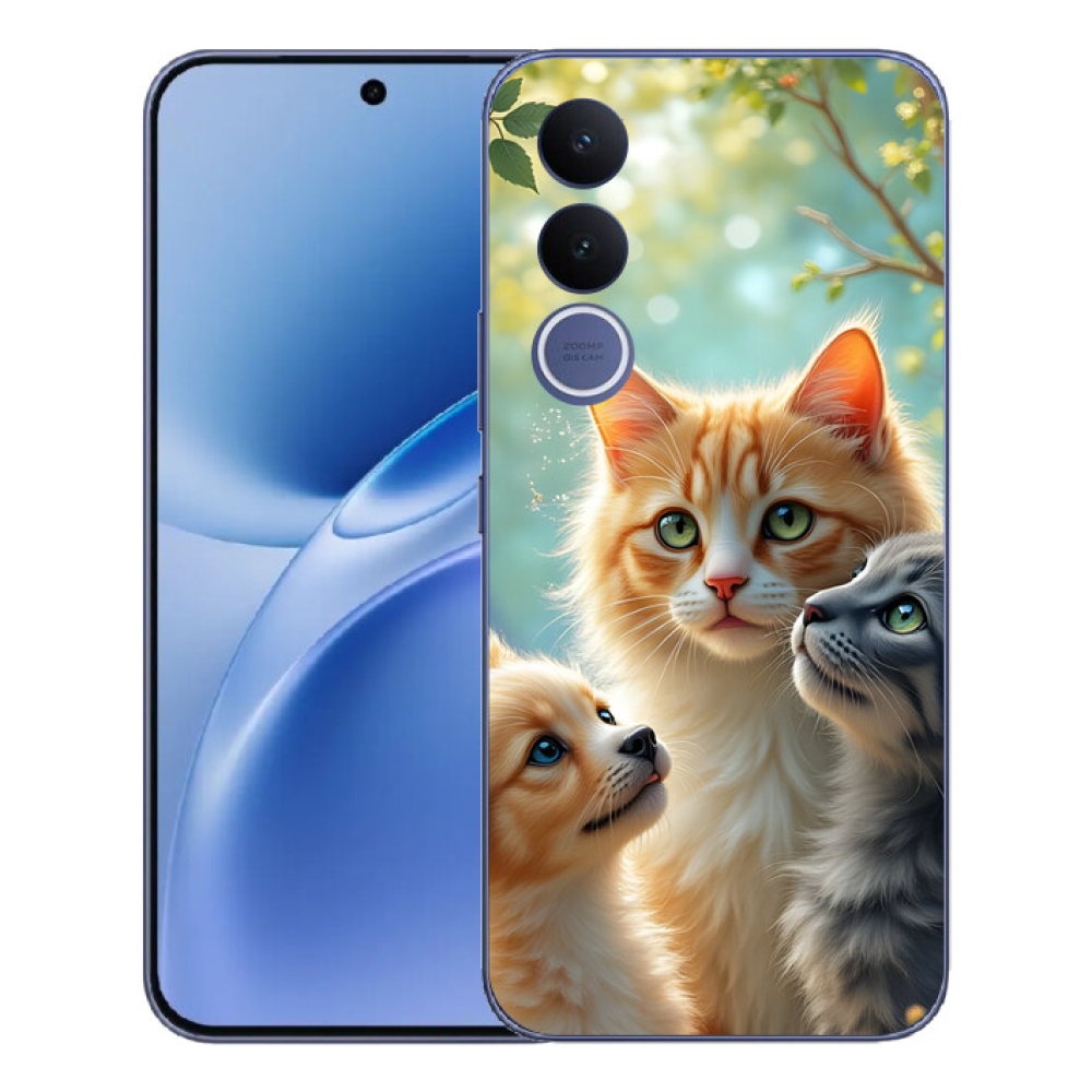 Gelový kryt mmCase na Vivo V70 FE - zvířecí přátelství 2
