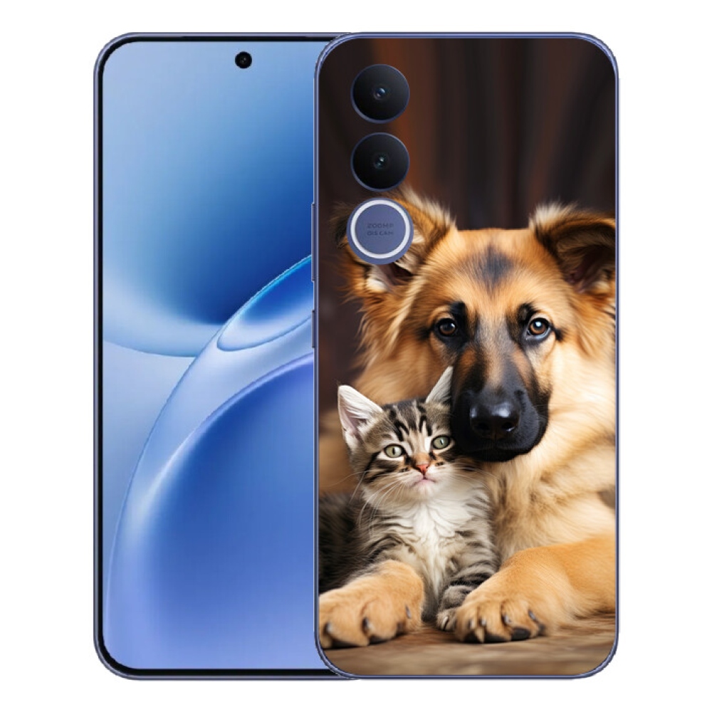 Gelový kryt mmCase na Vivo V70 FE - zvířecí přátelství