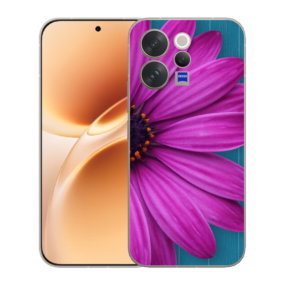 Gelový kryt mmCase na Vivo V70 - fialová kopretina