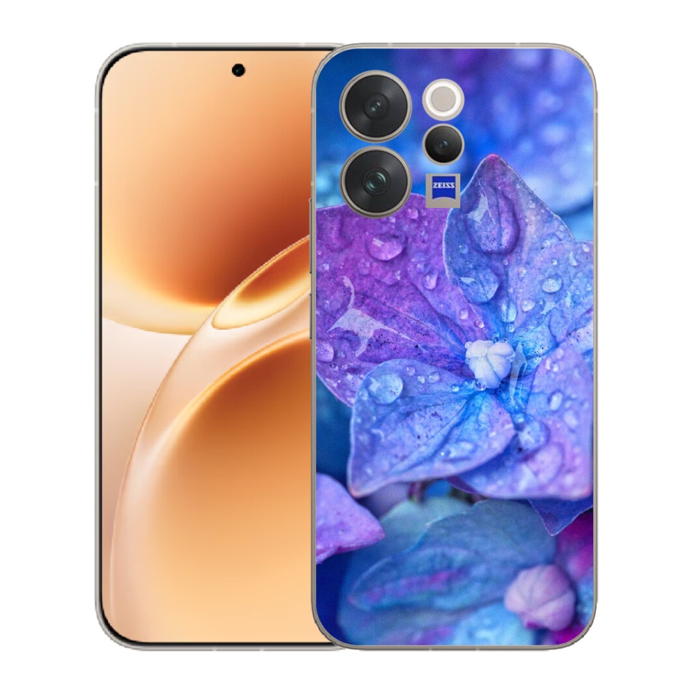 Gelový kryt mmCase na Vivo V70 - fialový květ