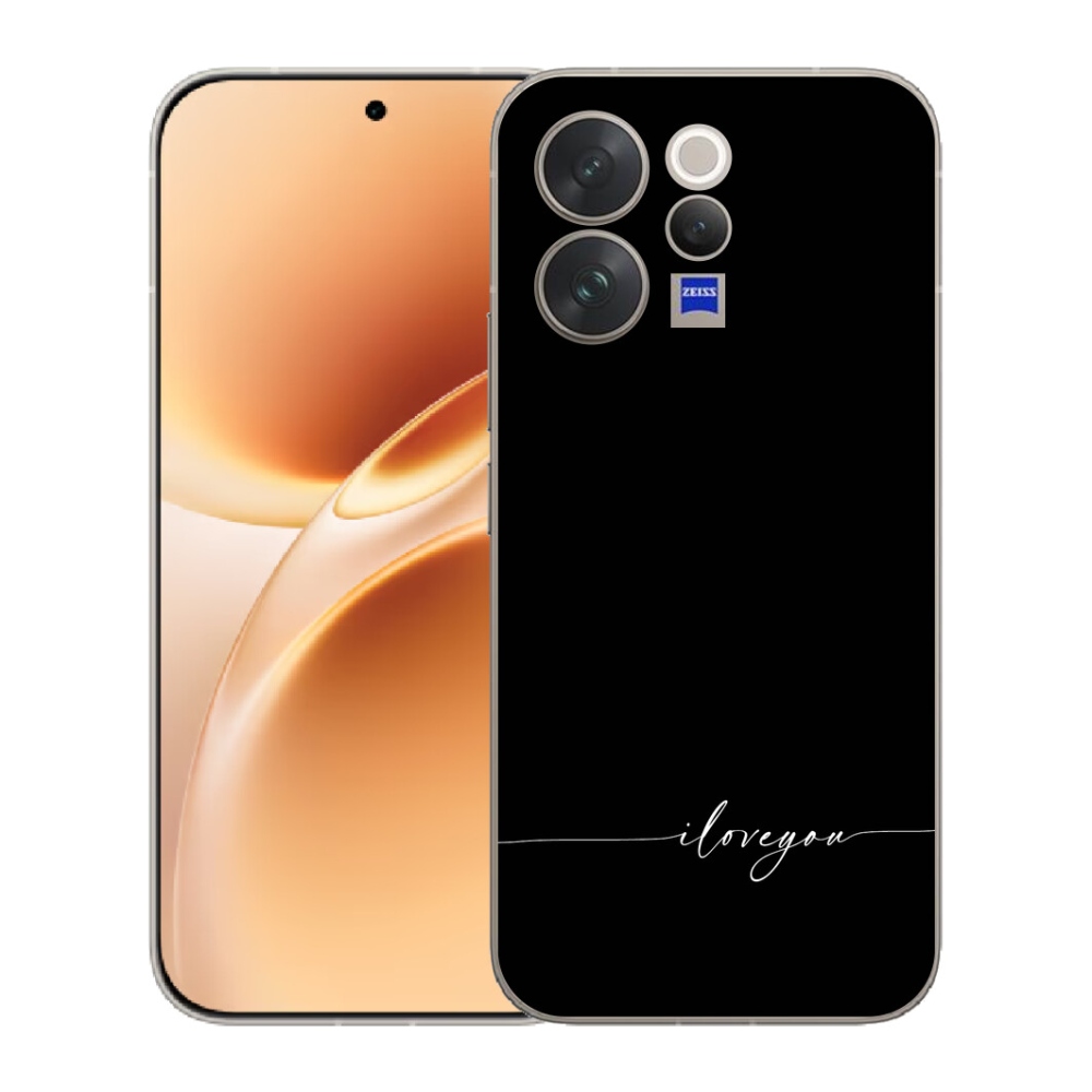 Gelový kryt mmCase na Vivo V70 - I love you černé pozadí