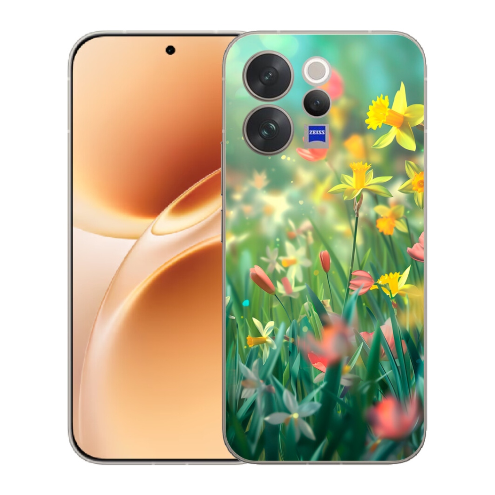 Gelový kryt mmCase na Vivo V70 - jarní květy