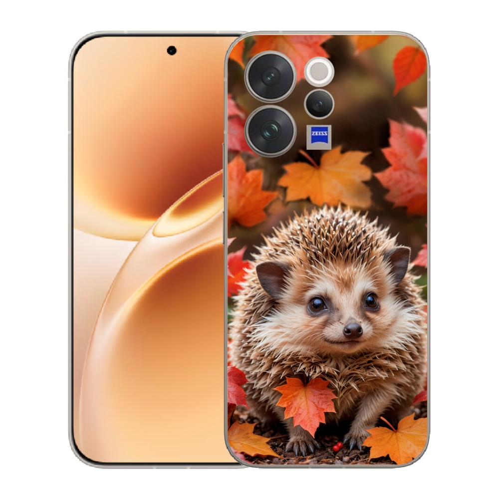 Gelový kryt mmCase na Vivo V70 - ježek v listí