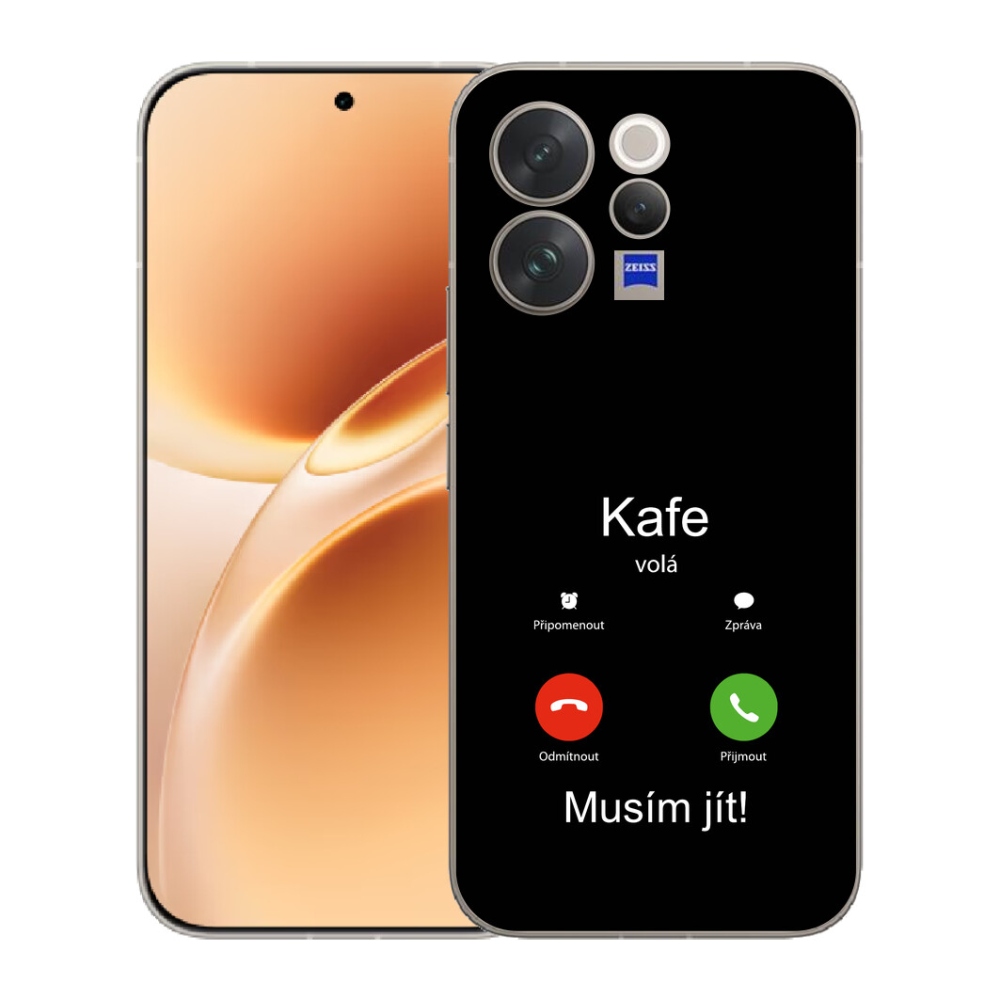 Gelový kryt mmCase na Vivo V70 - kafe volá černé pozadí