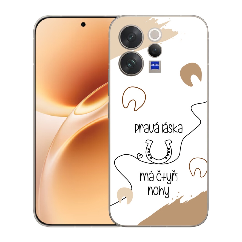 Gelový kryt mmCase na Vivo V70 - koňský motiv bílé pozadí