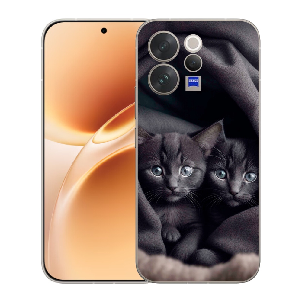 Gelový kryt mmCase na Vivo V70 - kočičí duo