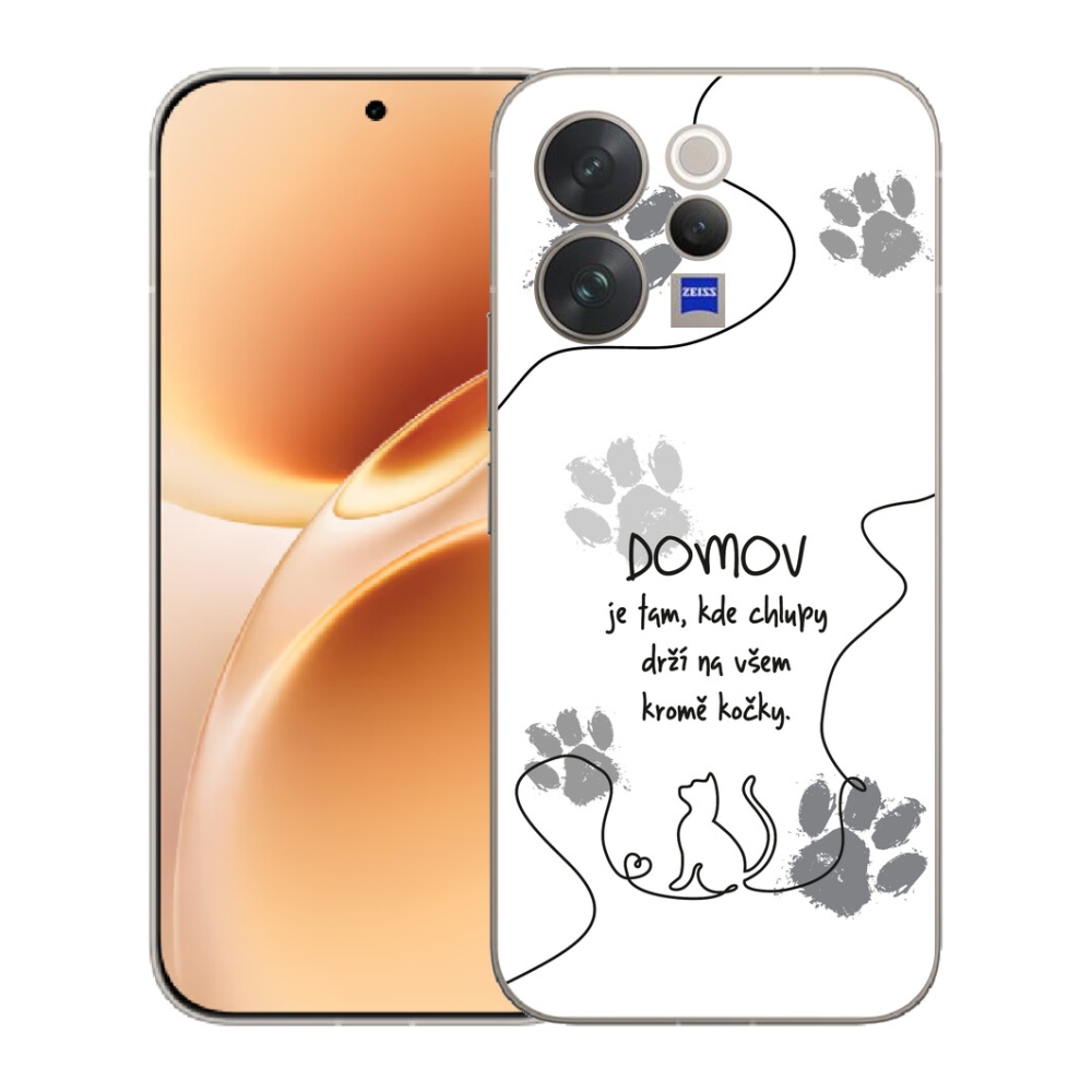 Gelový kryt mmCase na Vivo V70 - kočičí motiv bílé pozadí