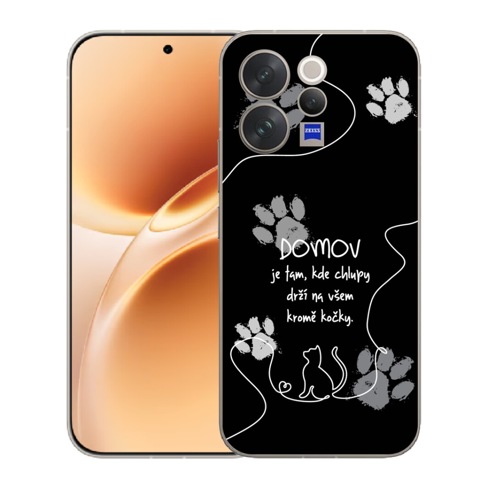 Gelový kryt mmCase na Vivo V70 - kočičí motiv černé pozadí