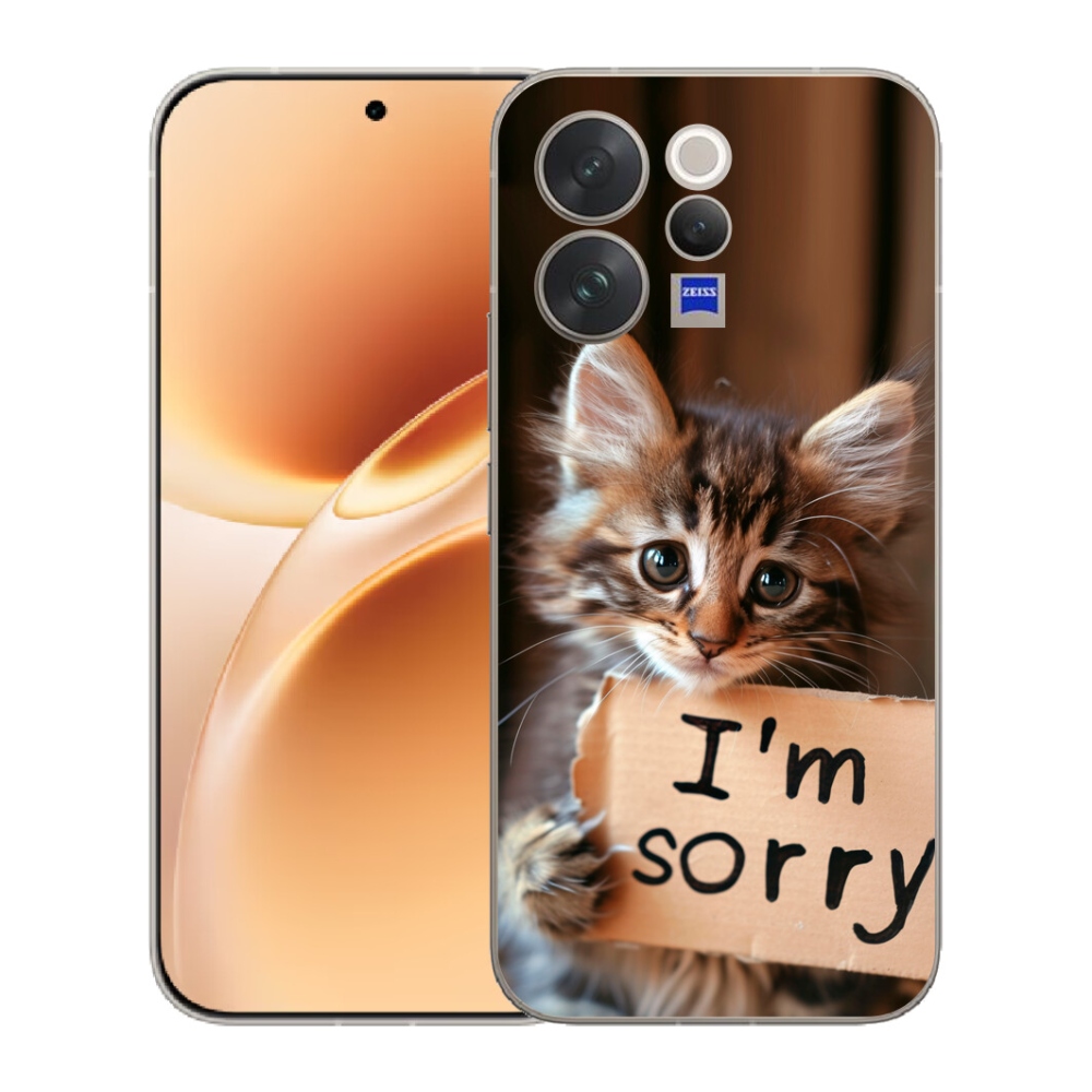 Gelový kryt mmCase na Vivo V70 - kočíčí omluva