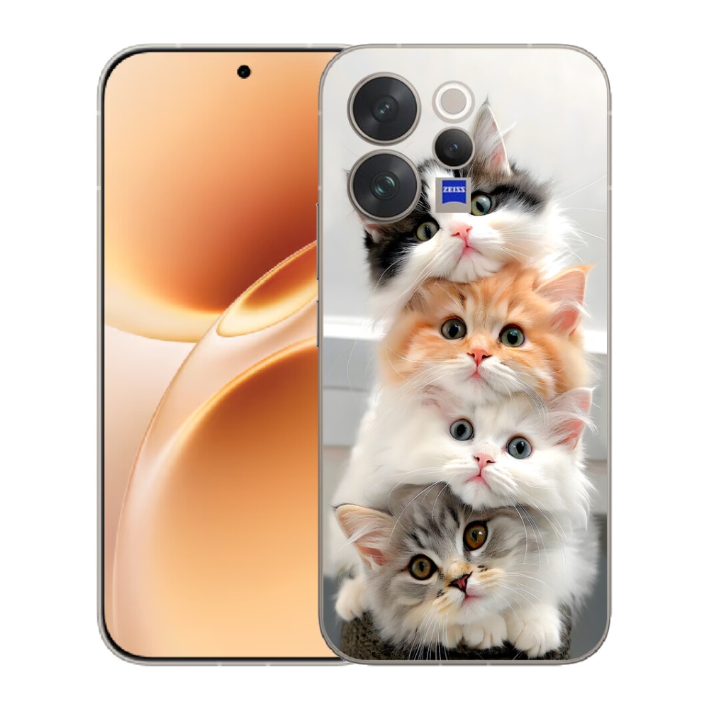 Gelový kryt mmCase na Vivo V70 - kočičí parta