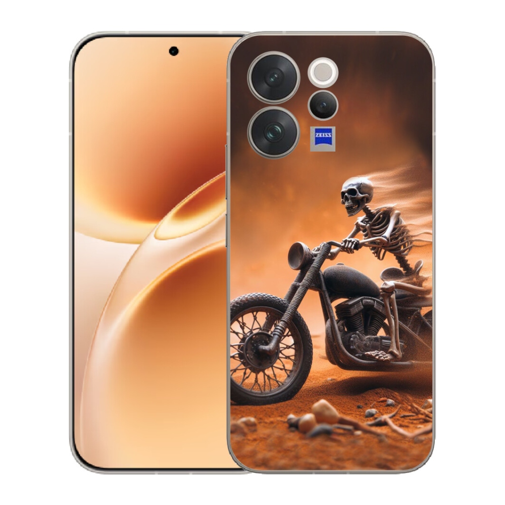 Gelový kryt mmCase na Vivo V70 - kostra na motorce