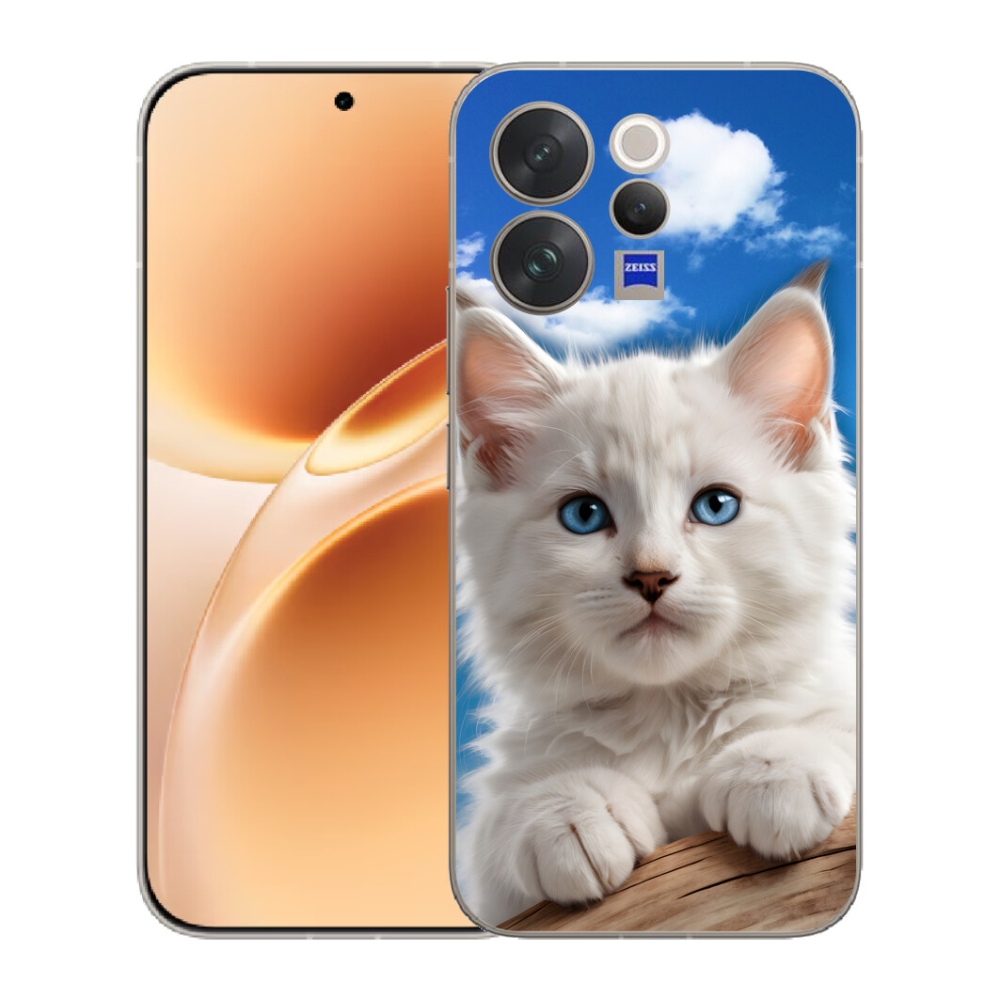 Gelový kryt mmCase na Vivo V70 - kotě a oblaka