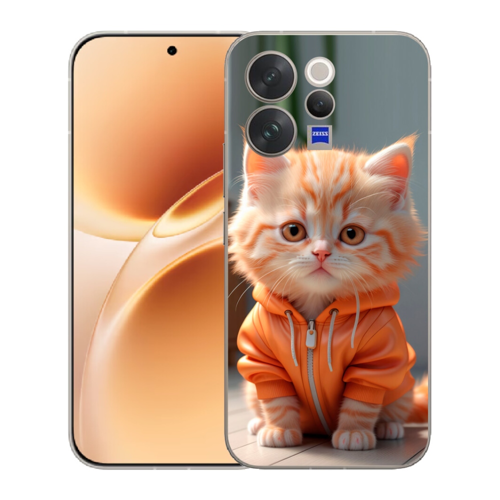 Gelový kryt mmCase na Vivo V70 - kotě v mikině