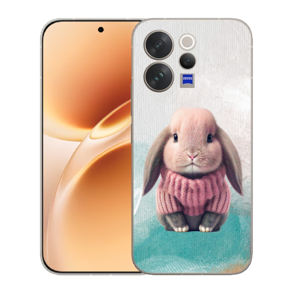 Gelový kryt mmCase na Vivo V70 - králíček ve svetru