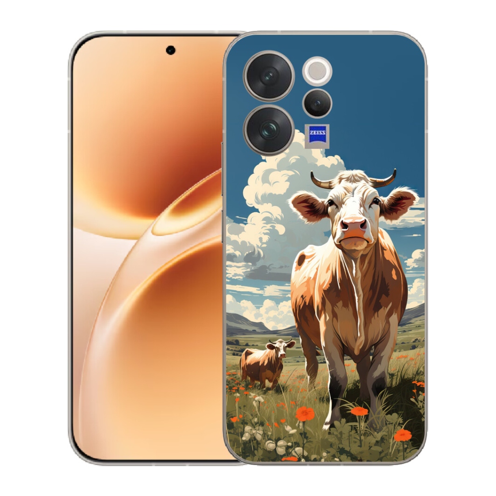 Gelový kryt mmCase na Vivo V70 - krávy na louce