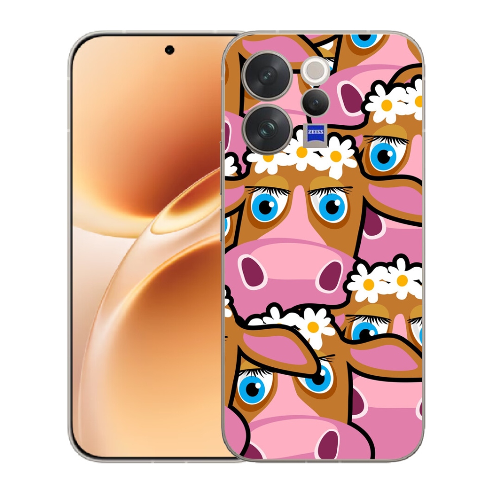 Gelový kryt mmCase na Vivo V70 - kreslené kravičky