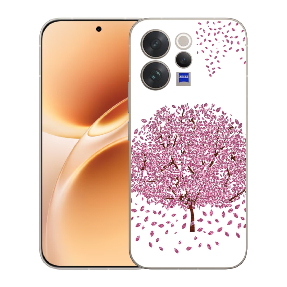 Gelový kryt mmCase na Vivo V70 - kreslený strom s listy