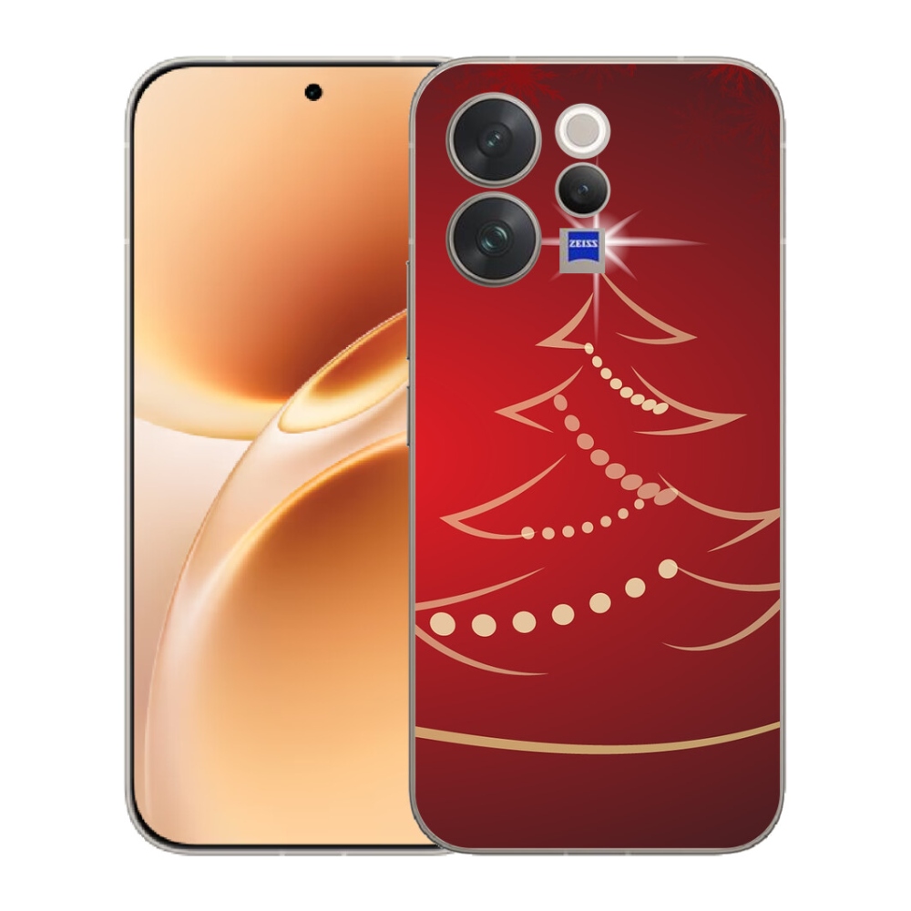 Gelový kryt mmCase na Vivo V70 - kreslený vánoční stromek