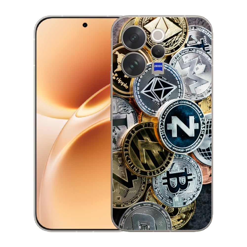 Gelový kryt mmCase na Vivo V70 - kryptoměny