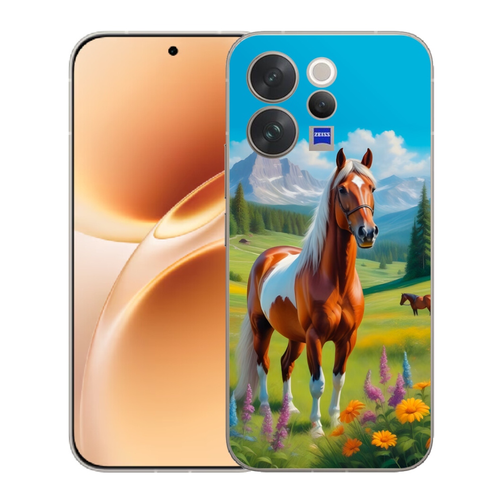 Gelový kryt mmCase na Vivo V70 - kůň na louce